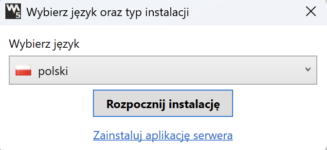 Wybór języka polskiego w instalatorze NeuroTrac
