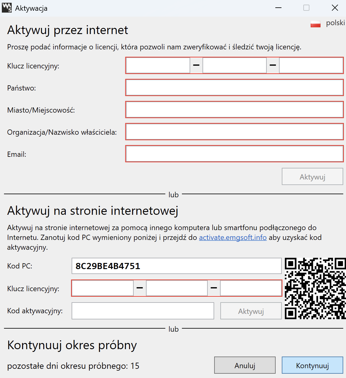 Oprogramowanie NeuroTrac zainstalowane i gotowe do użycia